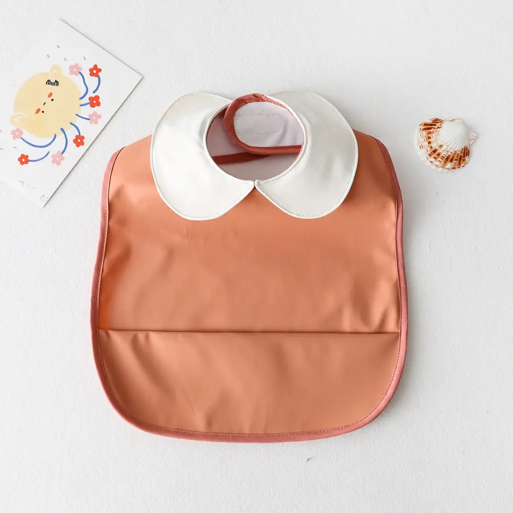 PU Waterproof Baby Food Bib with Anti-Spit Pocket - Image 107