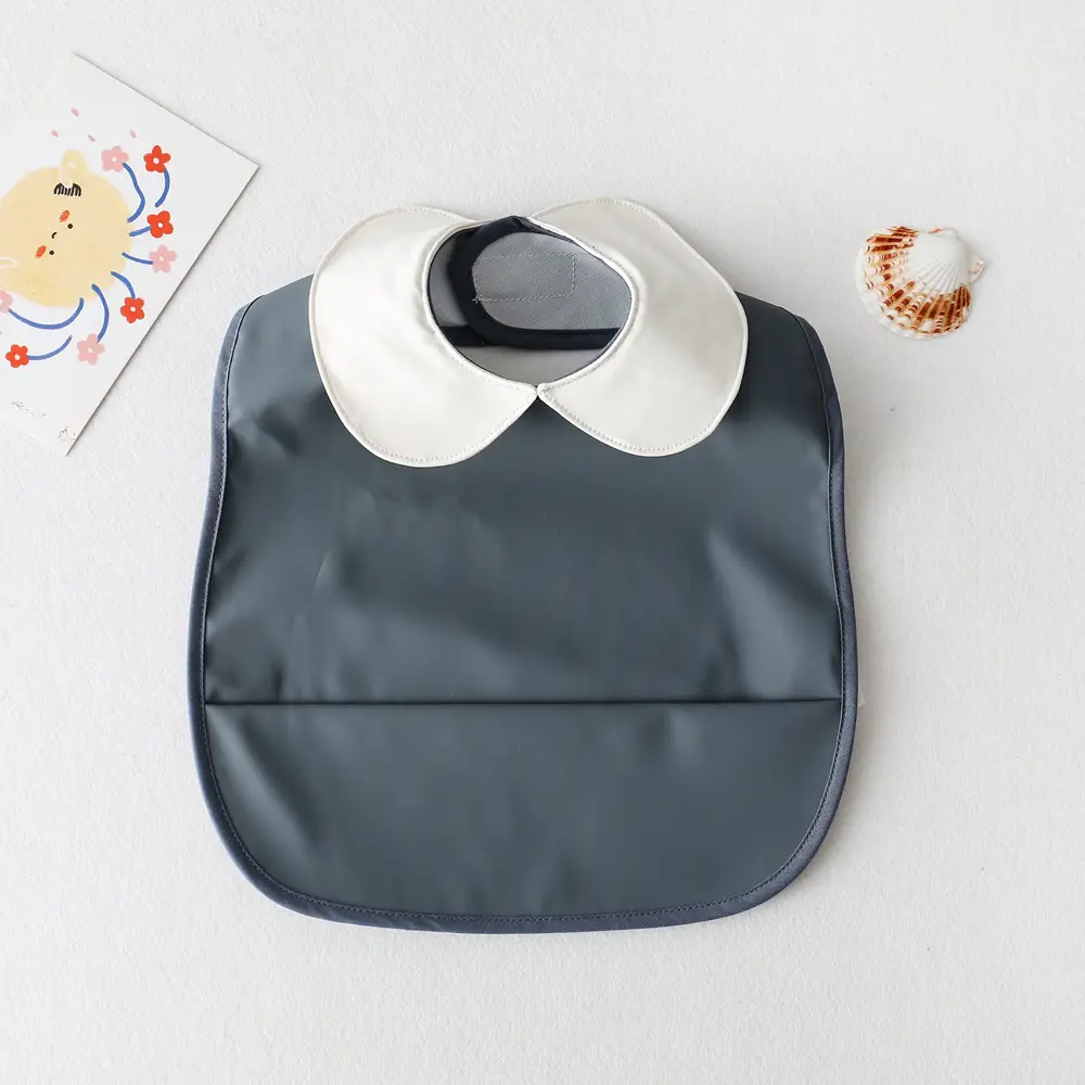 PU Waterproof Baby Food Bib with Anti-Spit Pocket - Image 108