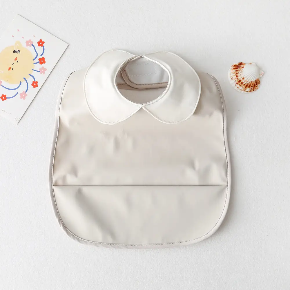 PU Waterproof Baby Food Bib with Anti-Spit Pocket - Image 114