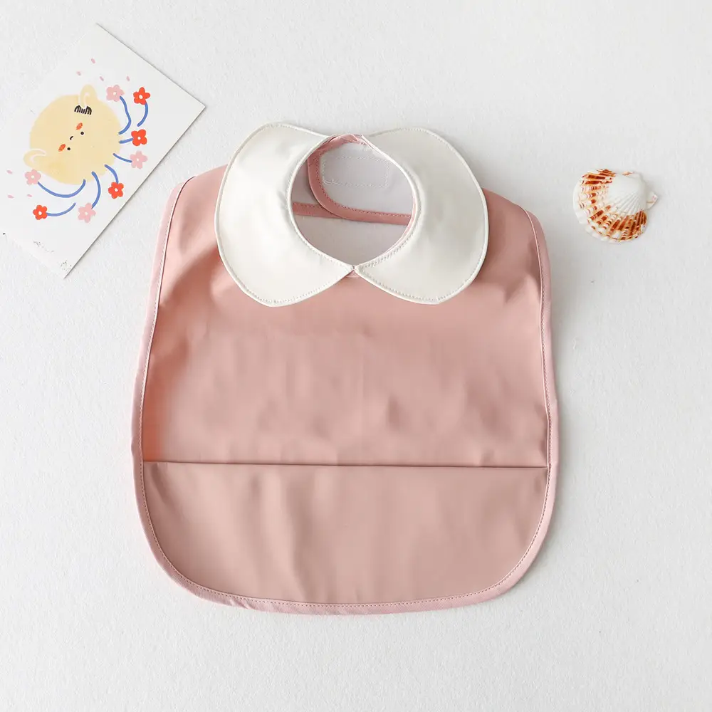 PU Waterproof Baby Food Bib with Anti-Spit Pocket - Image 115
