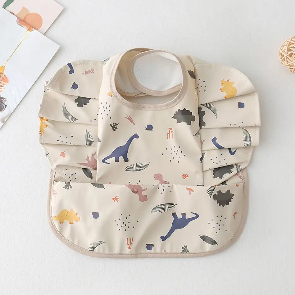 PU Waterproof Baby Food Bib with Anti-Spit Pocket - Image 12