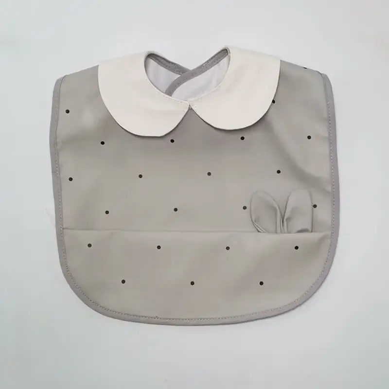 PU Waterproof Baby Food Bib with Anti-Spit Pocket - Image 119