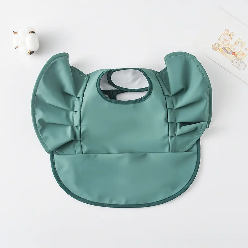 PU Waterproof Baby Food Bib with Anti-Spit Pocket - Image 123