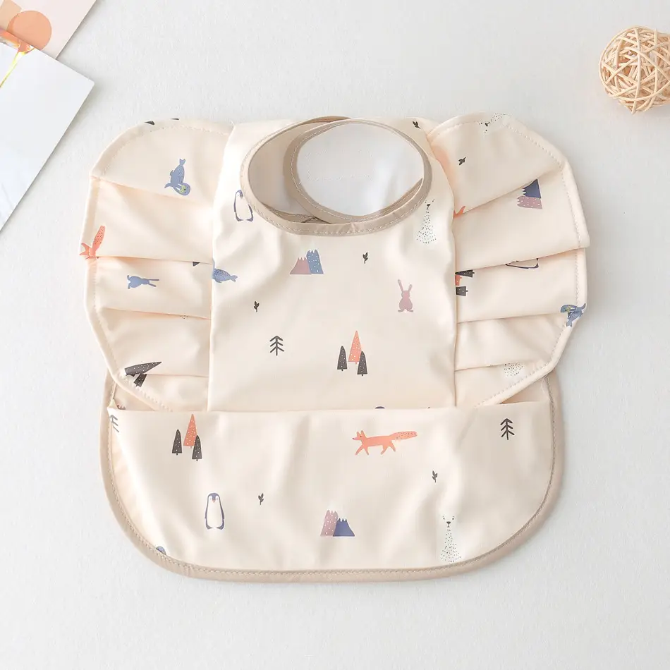 PU Waterproof Baby Food Bib with Anti-Spit Pocket - Image 13