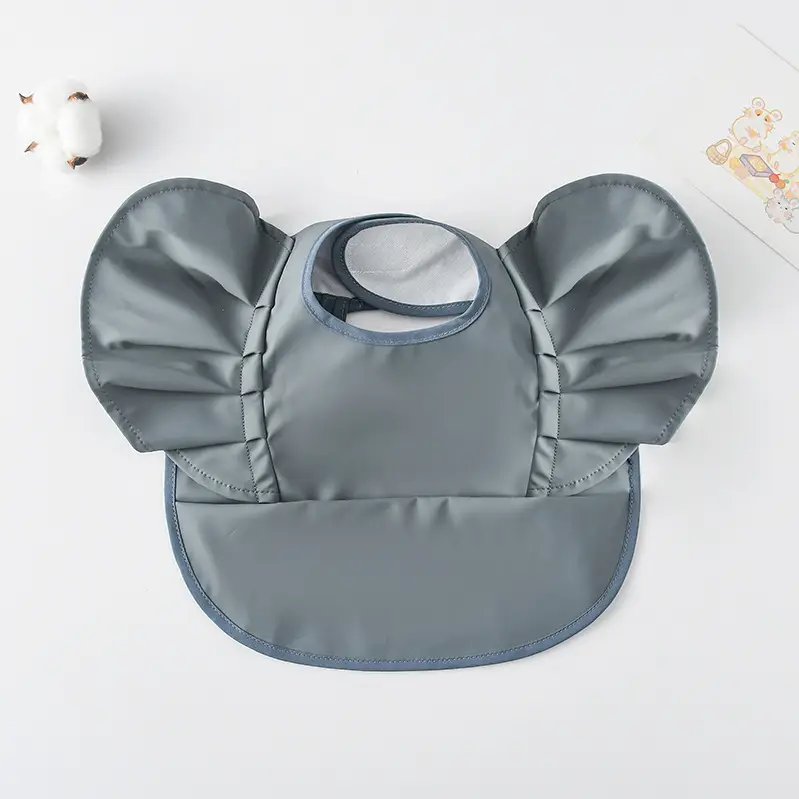 PU Waterproof Baby Food Bib with Anti-Spit Pocket - Image 129