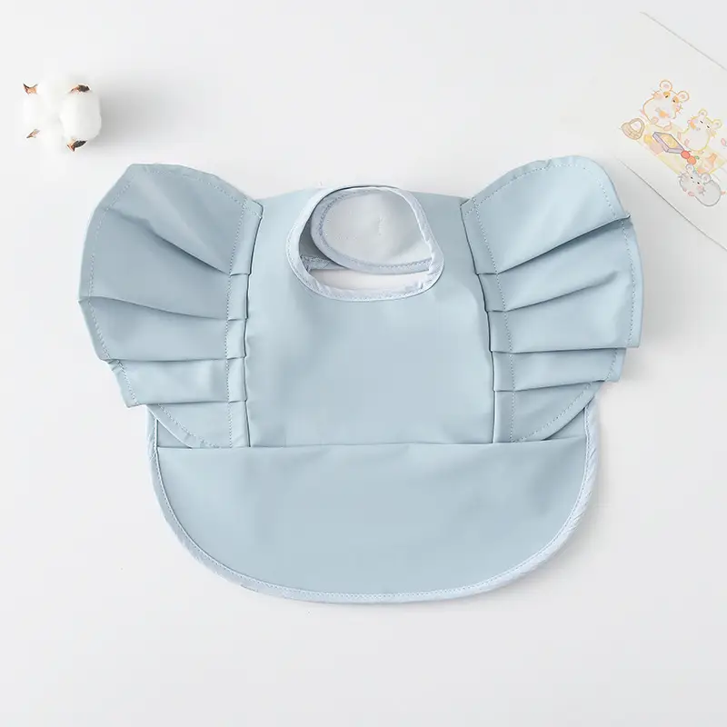 PU Waterproof Baby Food Bib with Anti-Spit Pocket - Image 130