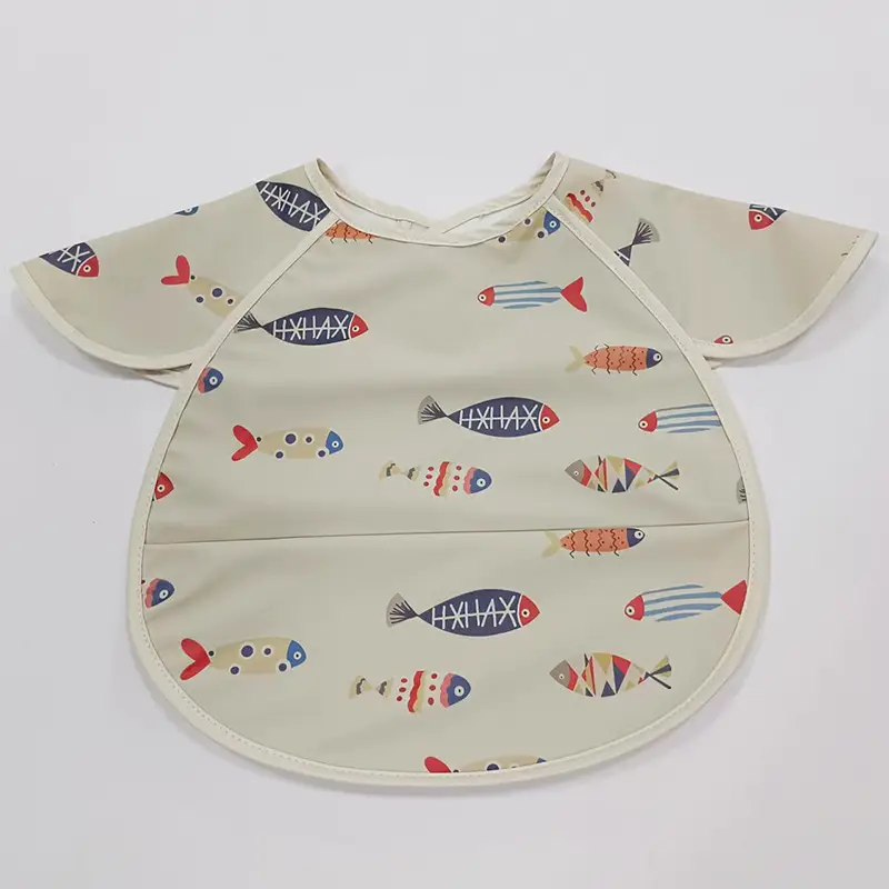 PU Waterproof Baby Food Bib with Anti-Spit Pocket - Image 136