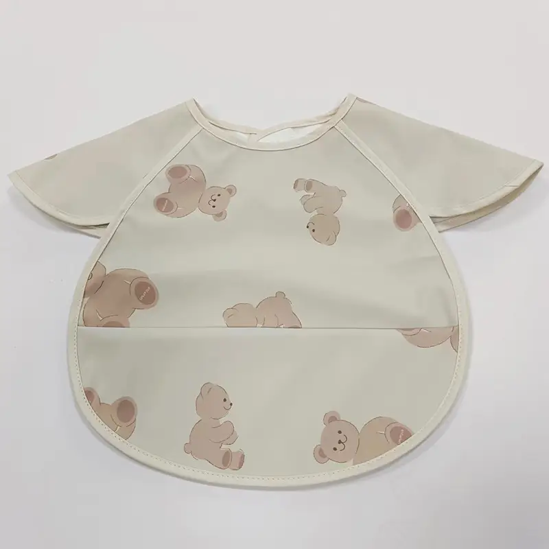 PU Waterproof Baby Food Bib with Anti-Spit Pocket - Image 140