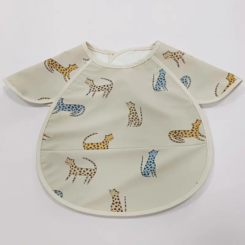 PU Waterproof Baby Food Bib with Anti-Spit Pocket - Image 142