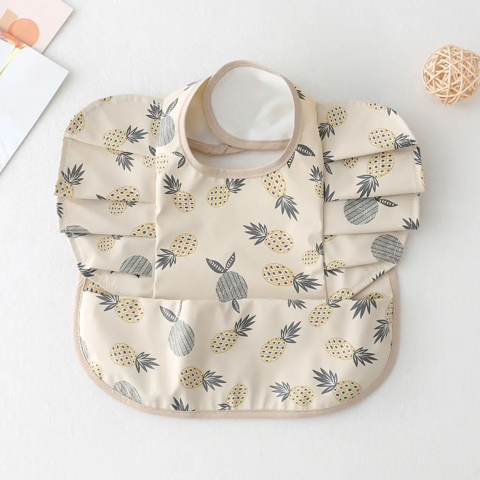 PU Waterproof Baby Food Bib with Anti-Spit Pocket - Image 15