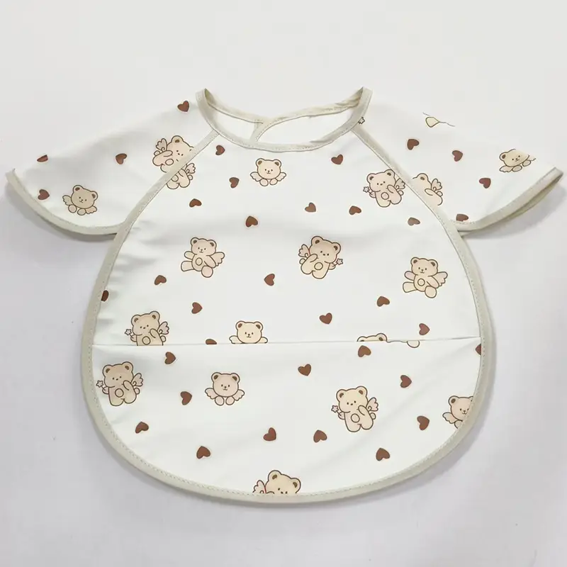 PU Waterproof Baby Food Bib with Anti-Spit Pocket - Image 146
