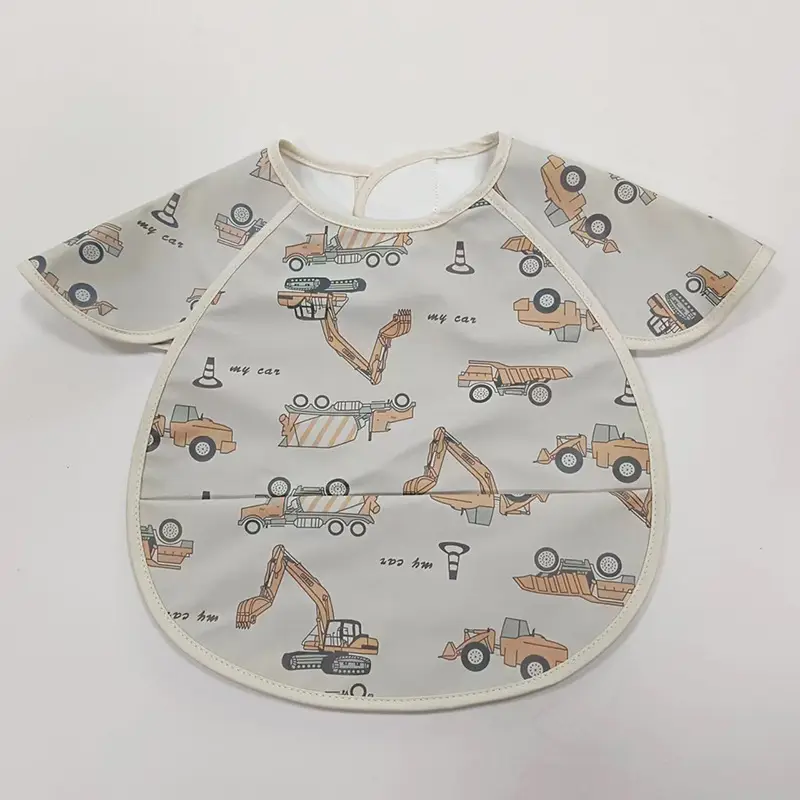 PU Waterproof Baby Food Bib with Anti-Spit Pocket - Image 154