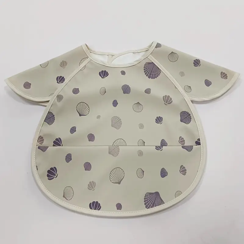PU Waterproof Baby Food Bib with Anti-Spit Pocket - Image 155