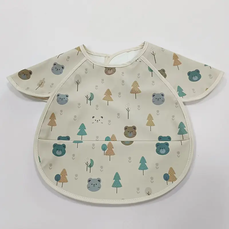 PU Waterproof Baby Food Bib with Anti-Spit Pocket - Image 158