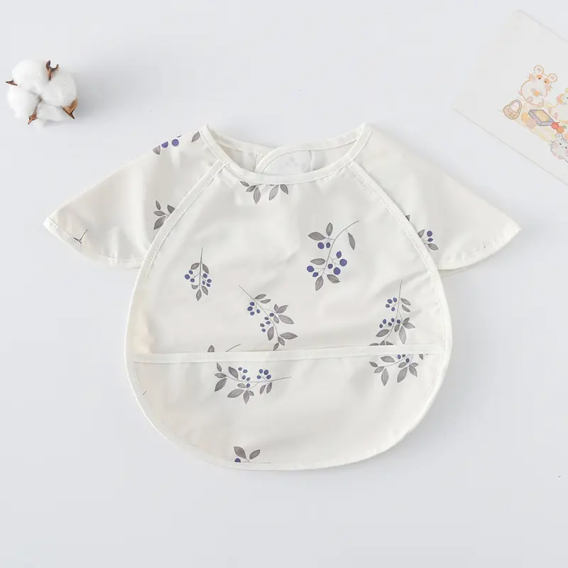 PU Waterproof Baby Food Bib with Anti-Spit Pocket - Image 162