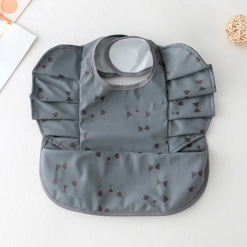 PU Waterproof Baby Food Bib with Anti-Spit Pocket - Image 17