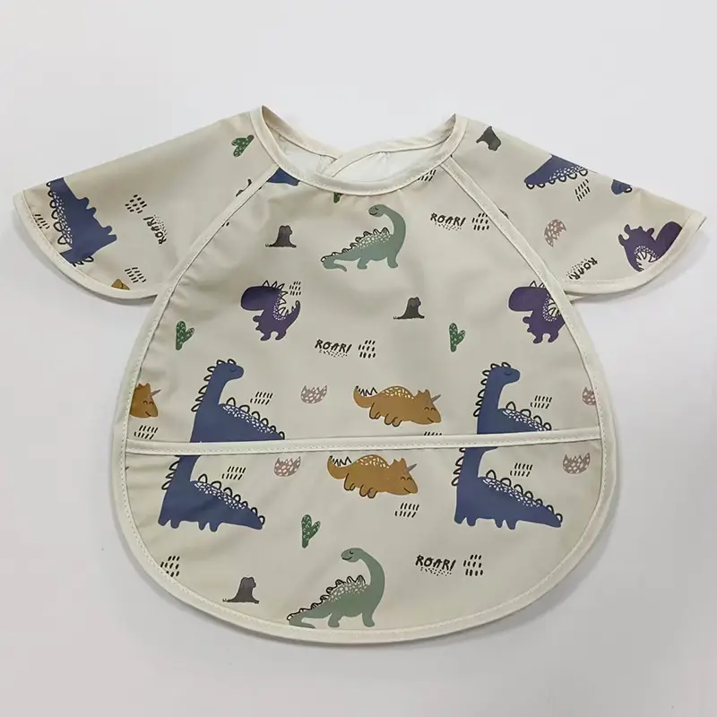 PU Waterproof Baby Food Bib with Anti-Spit Pocket - Image 166