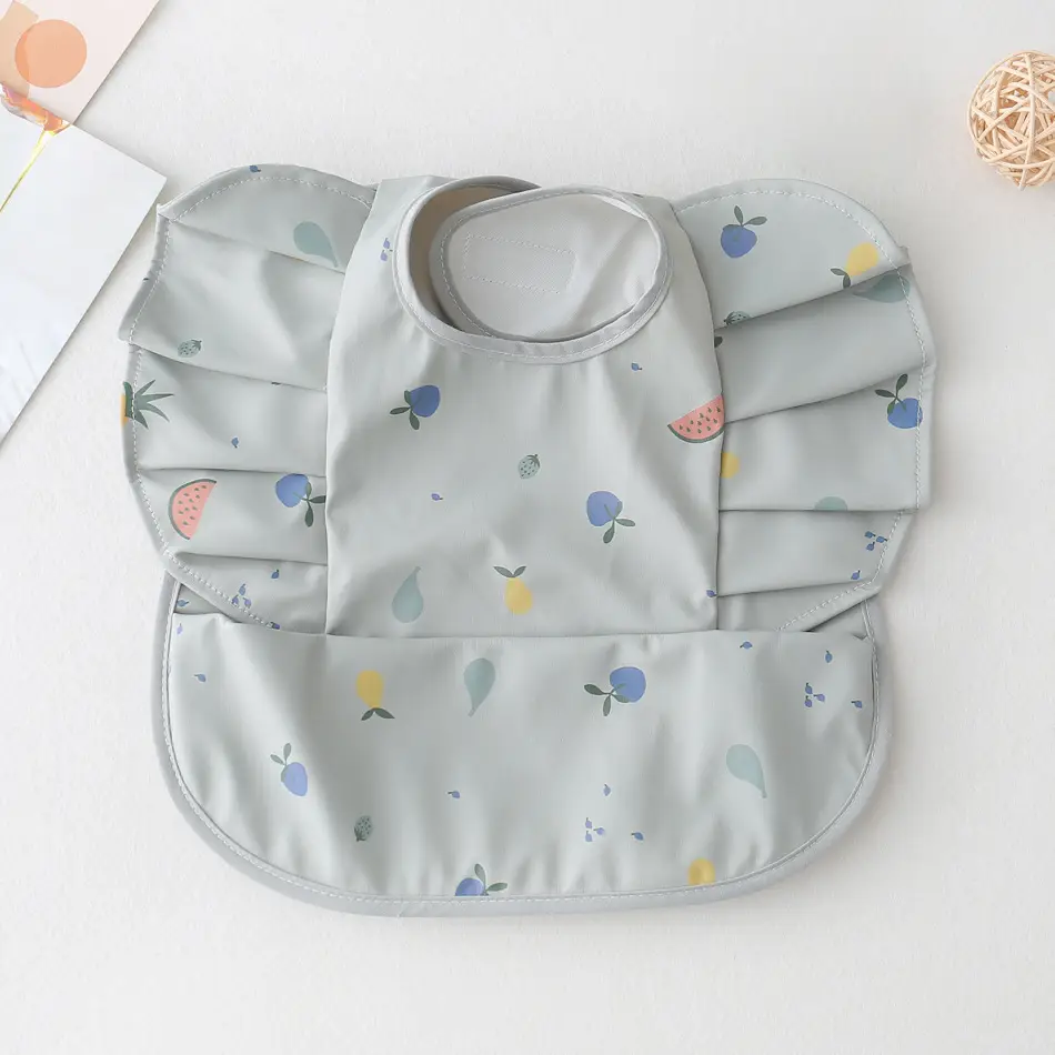 PU Waterproof Baby Food Bib with Anti-Spit Pocket - Image 18
