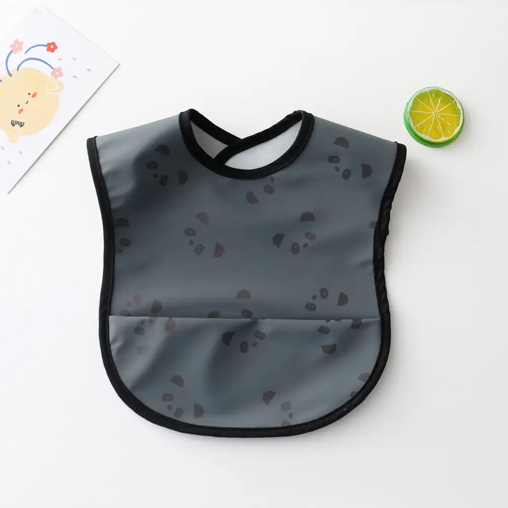 PU Waterproof Baby Food Bib with Anti-Spit Pocket - Image 61