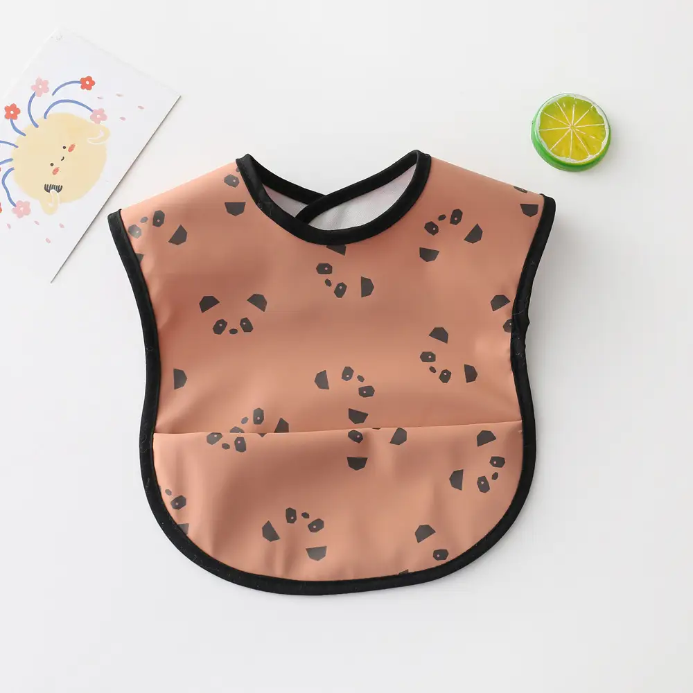 PU Waterproof Baby Food Bib with Anti-Spit Pocket - Image 62