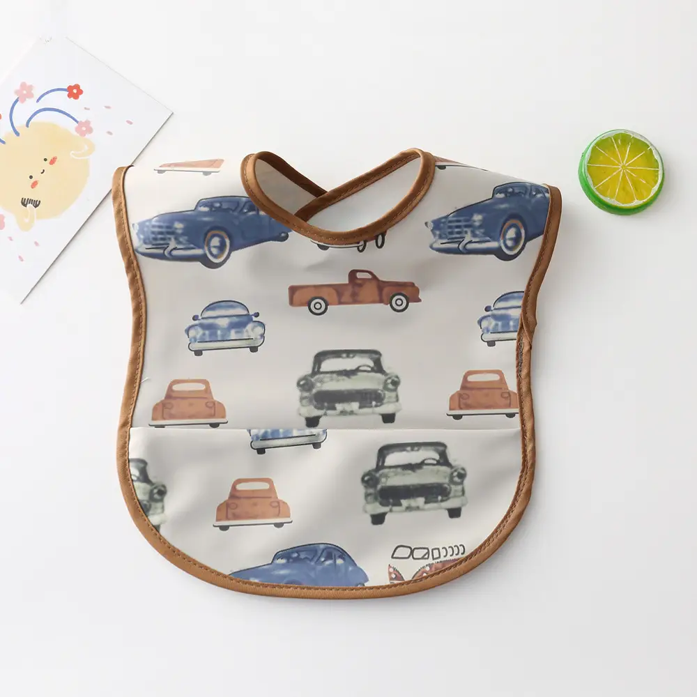 PU Waterproof Baby Food Bib with Anti-Spit Pocket - Image 65