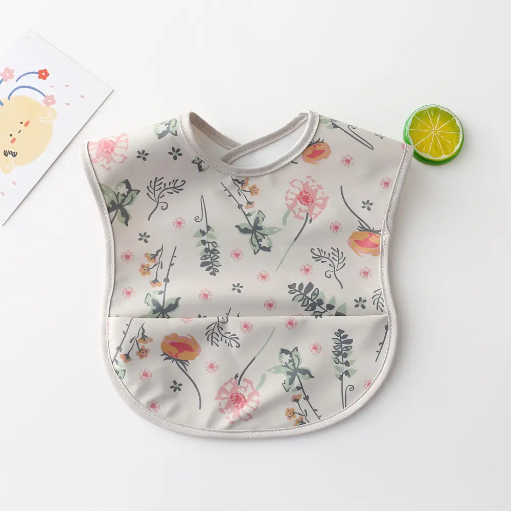 PU Waterproof Baby Food Bib with Anti-Spit Pocket - Image 72