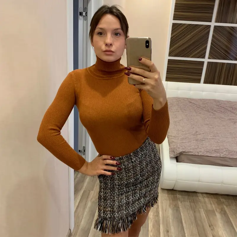 Women's Knitted Lapel Sweater Pullover Solid Color Slim Fit - Image 11