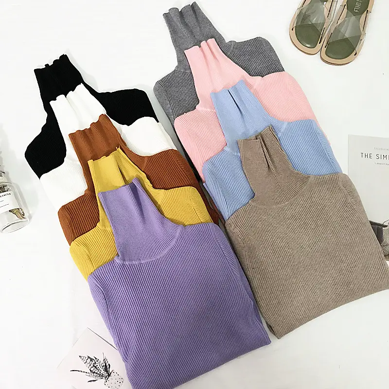 Women's Knitted Lapel Sweater Pullover Solid Color Slim Fit - Image 12