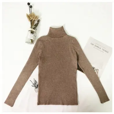 Women's Knitted Lapel Sweater Pullover Solid Color Slim Fit - Image 2