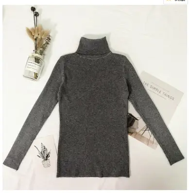 Women's Knitted Lapel Sweater Pullover Solid Color Slim Fit - Image 5