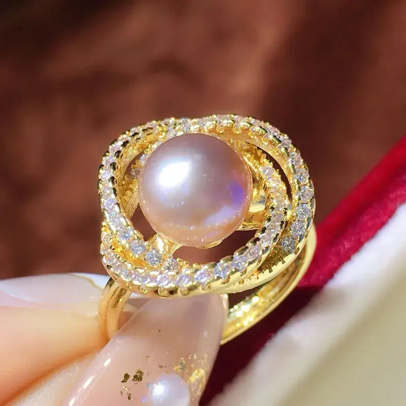 2021 Freshwater Pearl Suit Women's 8-9mm Pink Gold Craft - Image 6