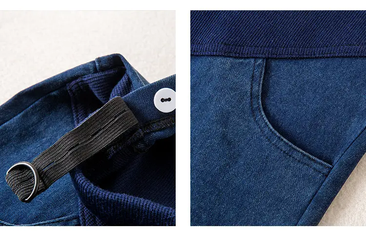 Spring Maternity Pants Stretch Denim Blue Washed Small Feet Belly Support — feature 20