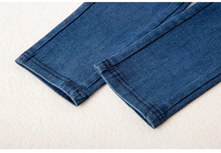 Spring Maternity Pants Stretch Denim Blue Washed Small Feet Belly Support — feature 23