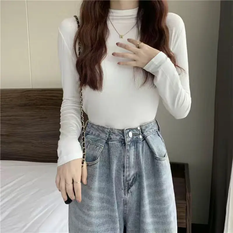 Women's Korean Style Slim Fit Collar Shirt for Autumn Winter - Image 2