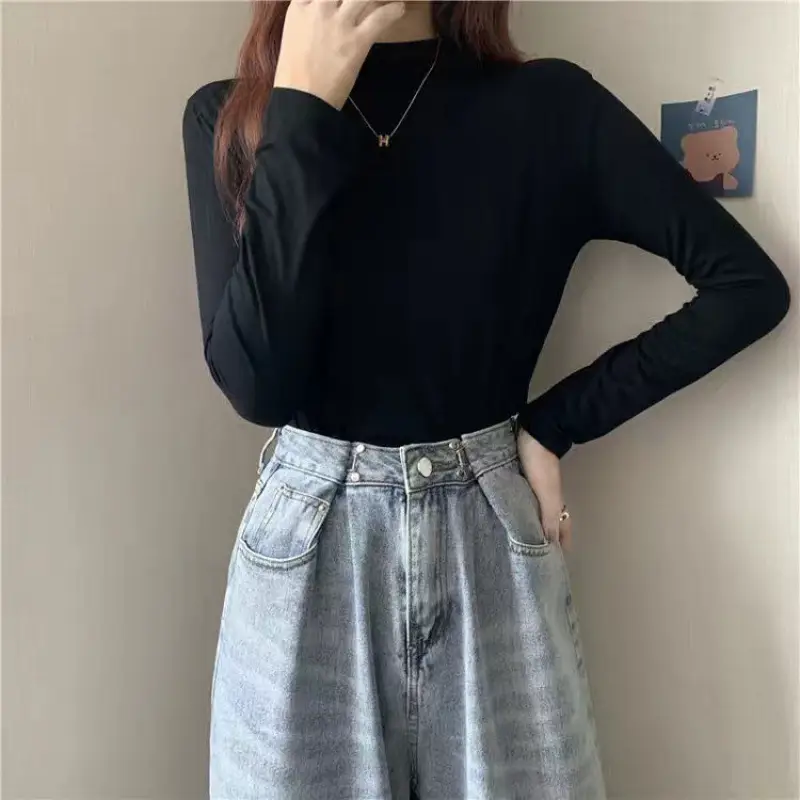Women's Korean Style Slim Fit Collar Shirt for Autumn Winter - Image 3