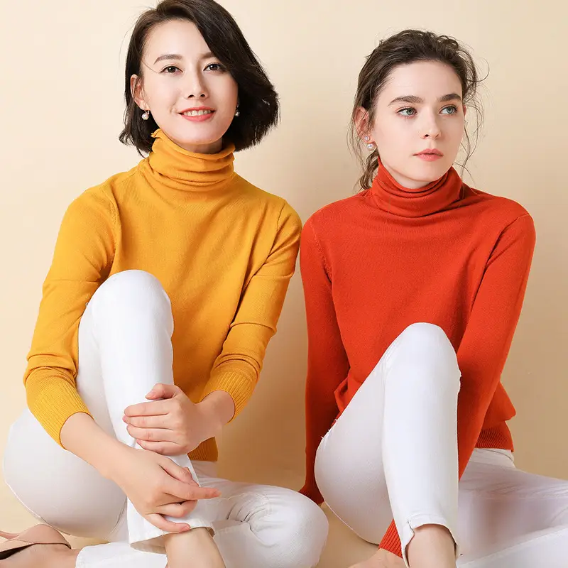 Women's 2024 High-Neck Knitted Sweater Top - Image 15
