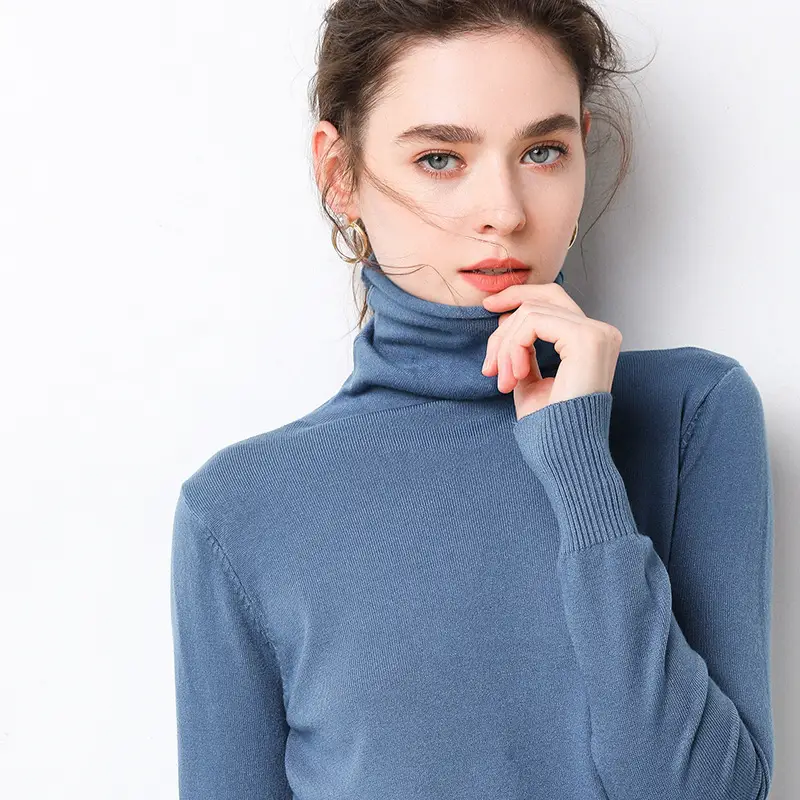 Women's 2024 High-Neck Knitted Sweater Top - Image 11