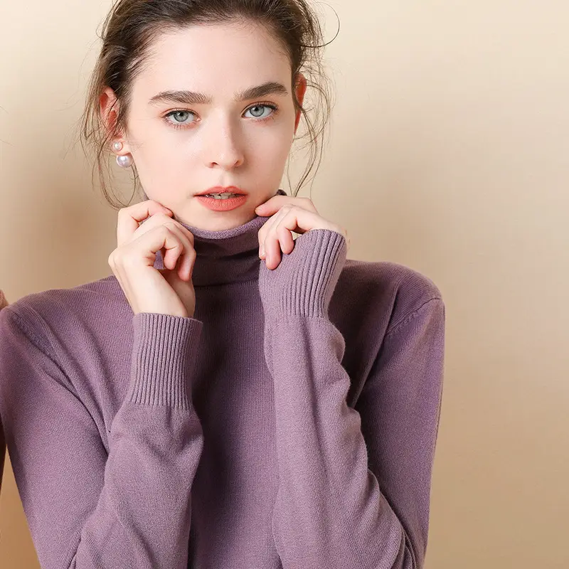 Women's 2024 High-Neck Knitted Sweater Top - Image 2