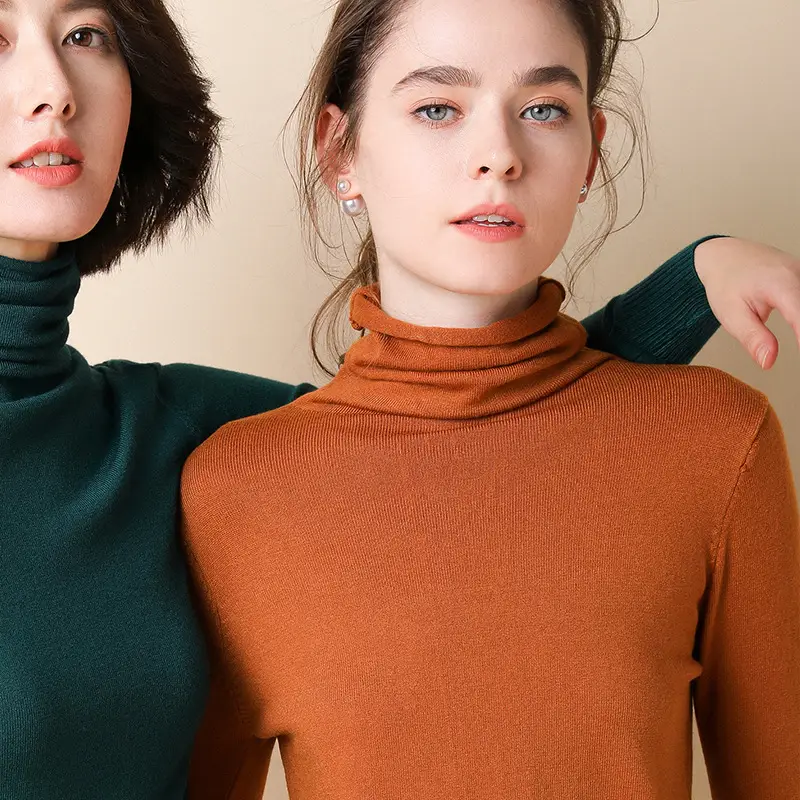Women's 2024 High-Neck Knitted Sweater Top - Image 8