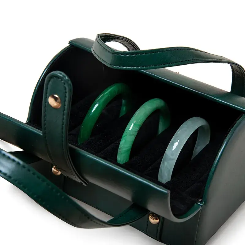 Large Capacity Satchel Storage Box 7-Position Gold Silver Jade