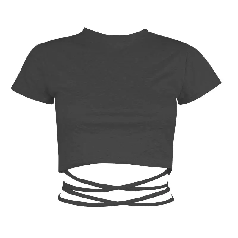Green Lace Strap T-Shirt for Women with Cross Back Design - Image 10