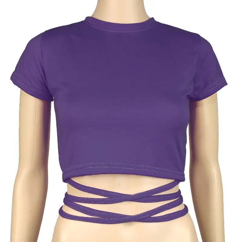 Green Lace Strap T-Shirt for Women with Cross Back Design - Image 11