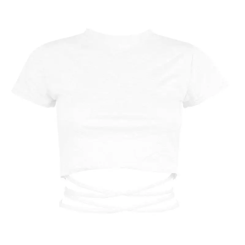 Green Lace Strap T-Shirt for Women with Cross Back Design - Image 12