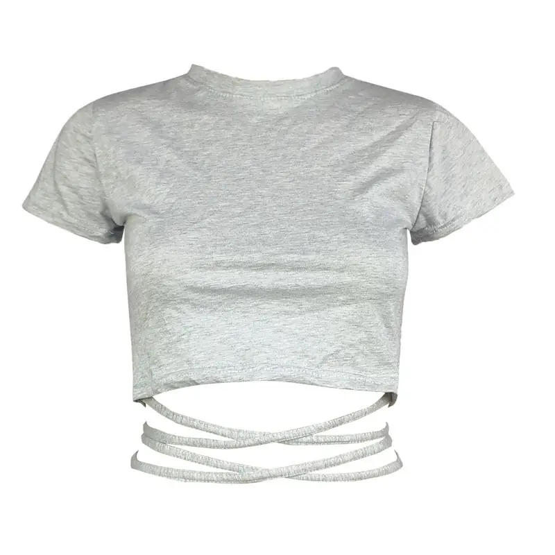 Green Lace Strap T-Shirt for Women with Cross Back Design - Image 9