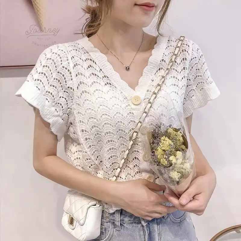 Women's White Lace Sun-Protective Cardigan Top - Image 13
