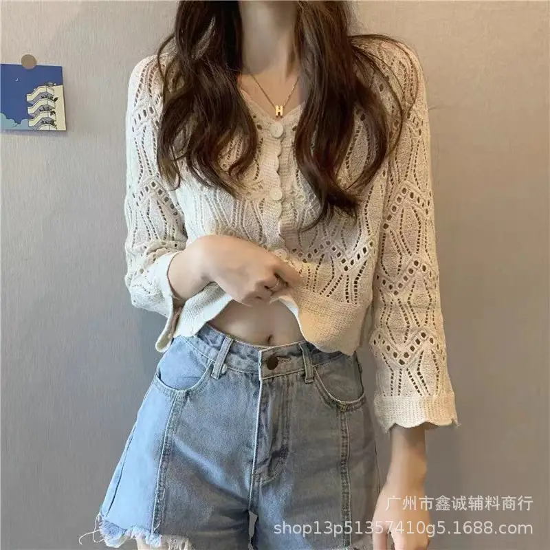 Women's White Lace Sun-Protective Cardigan Top - Image 4