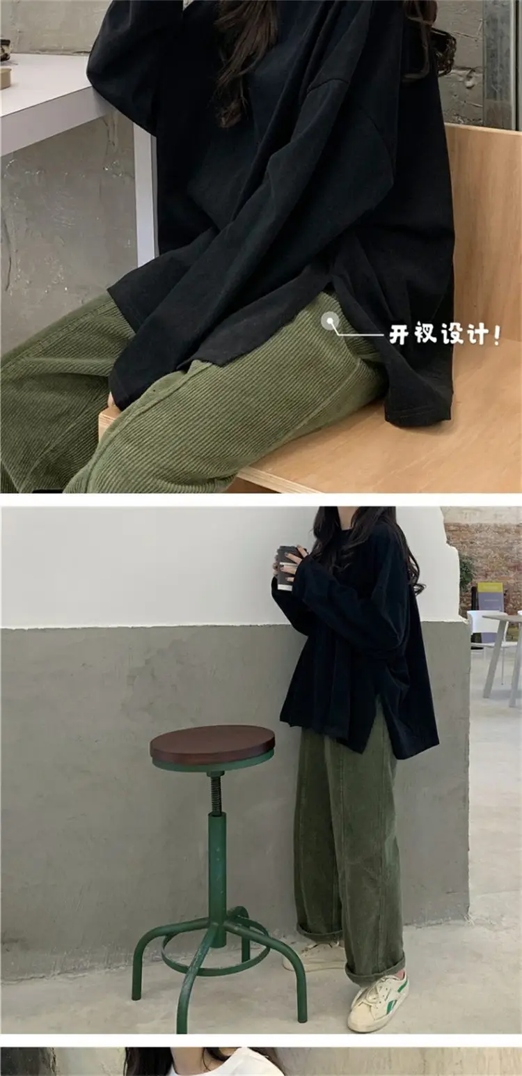 Women Long Sleeve T-Shirt White Loose Korean Style — feature 11