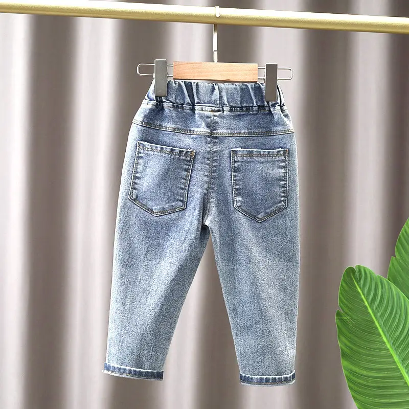 Girls Denim Capri Pants Pink Bunny Embroidery Spring Autumn 2025 - Image 8