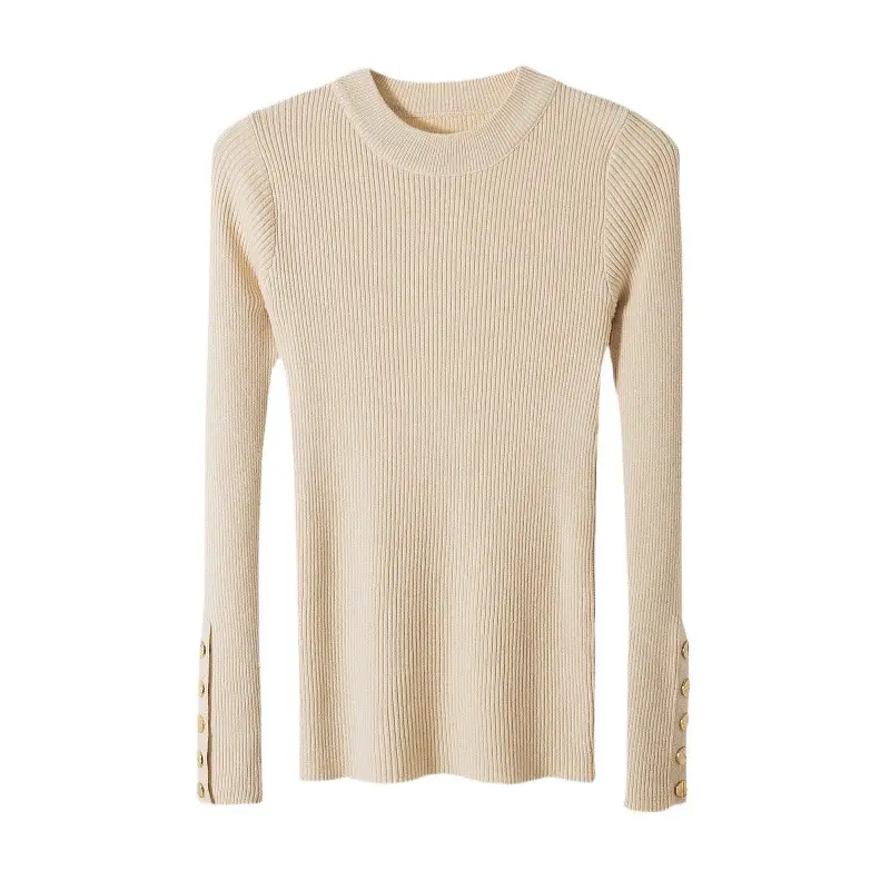 Women Half Turtleneck Knitwear Long Sleeve White 2025 - Image 19