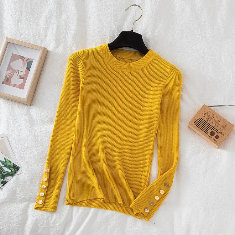 Women Half Turtleneck Knitwear Long Sleeve White 2025 - Image 3